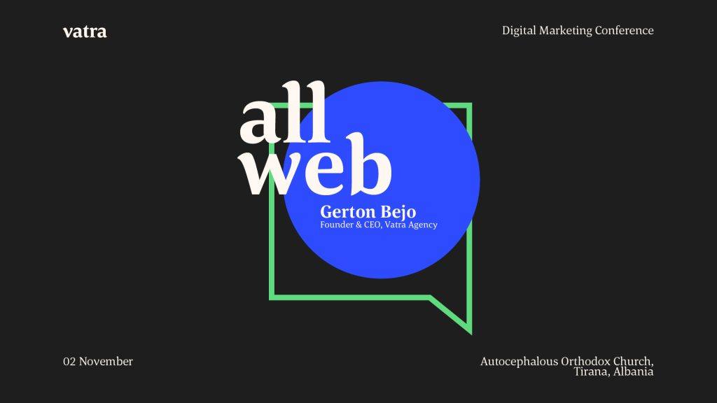 AllWeb digital marknadsföringskonferensgrafik med Gerton Bejo, grundare och VD för Vatra Agency